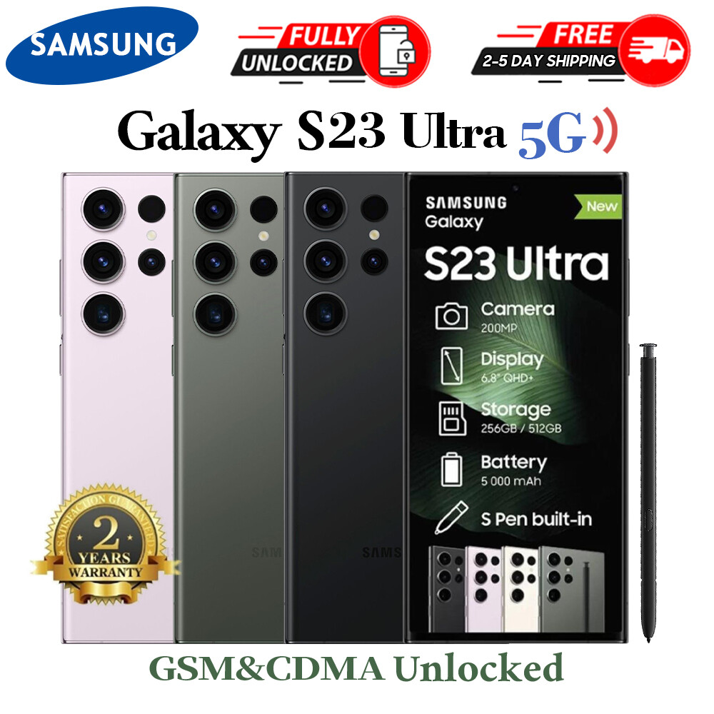 FACTORY NEW SEALED SAMSUNG GALAXY S23 ULTRA 5G UNLOCKED GSM CDMA 256GB/512GB lot