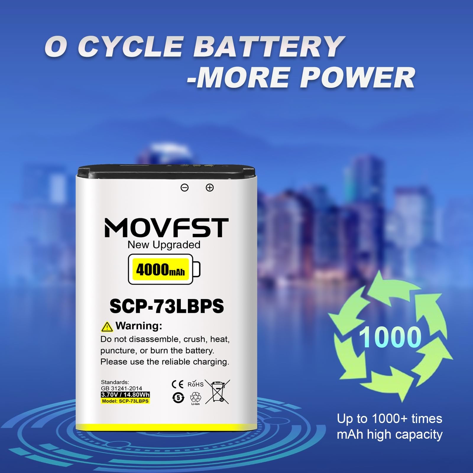 SCP-73LBPS Replacement Battery,4000mAh New 0 Cycle High Capacity Battery Compati