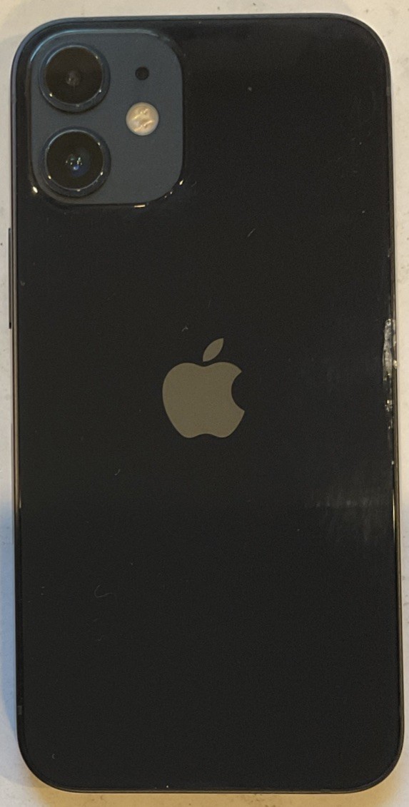 CRACKED REAR GLASS, GSM UNLOCKED iPhone 12 MINI, 64GB A2176 MG6G3LL/A FOR REPAIR