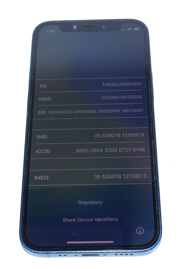 Apple iPhone 12 mini Blue– 64GB -A2176 – Locked To Device Management