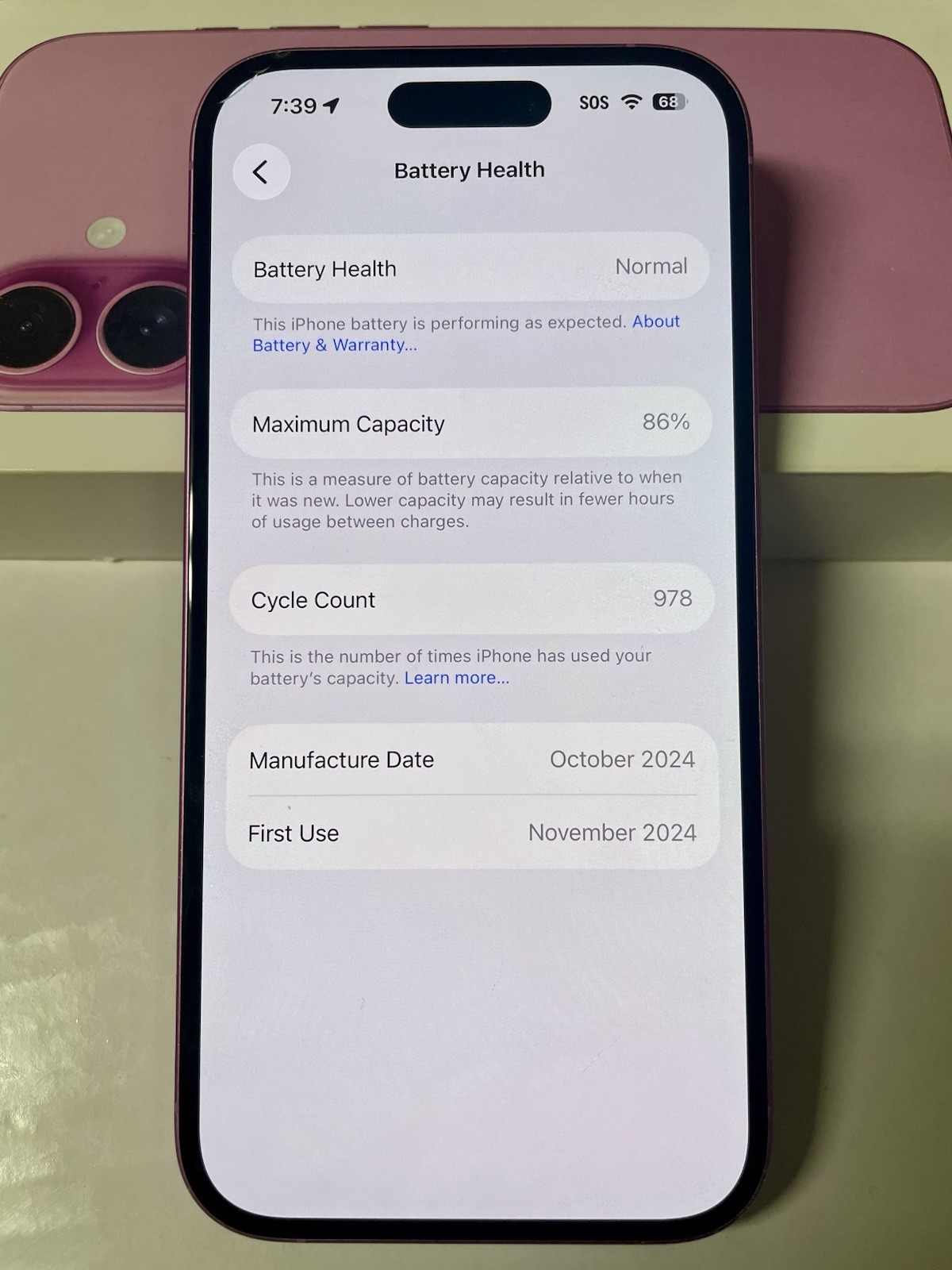 Apple iPhone 16 128GB, Unlocked, Pink, NYAR3LL/A Model A3081