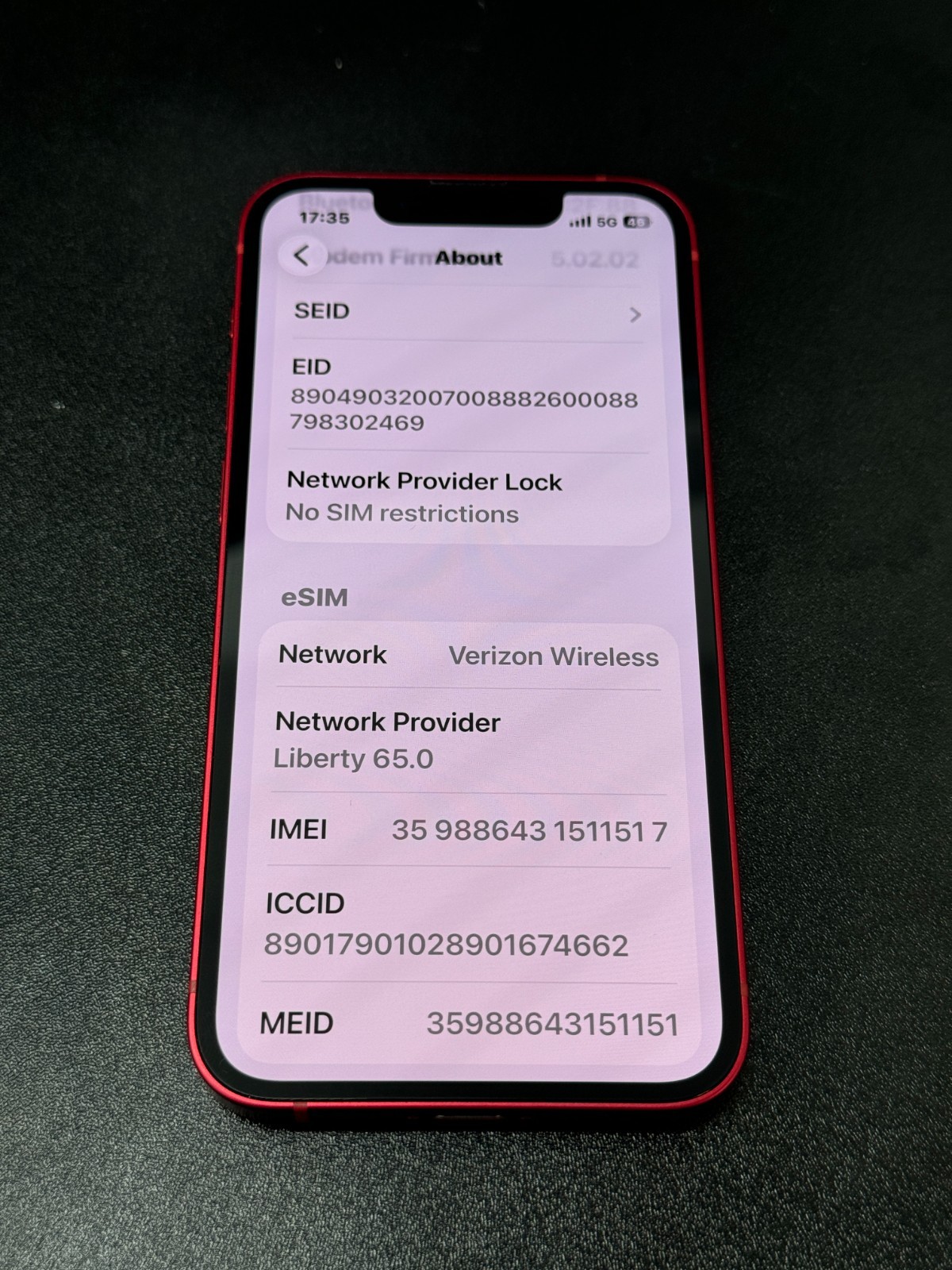 Apple iPhone 13 Mini 256GB Red Network Unlocked A2481 Healthy Battery Clean IMEI
