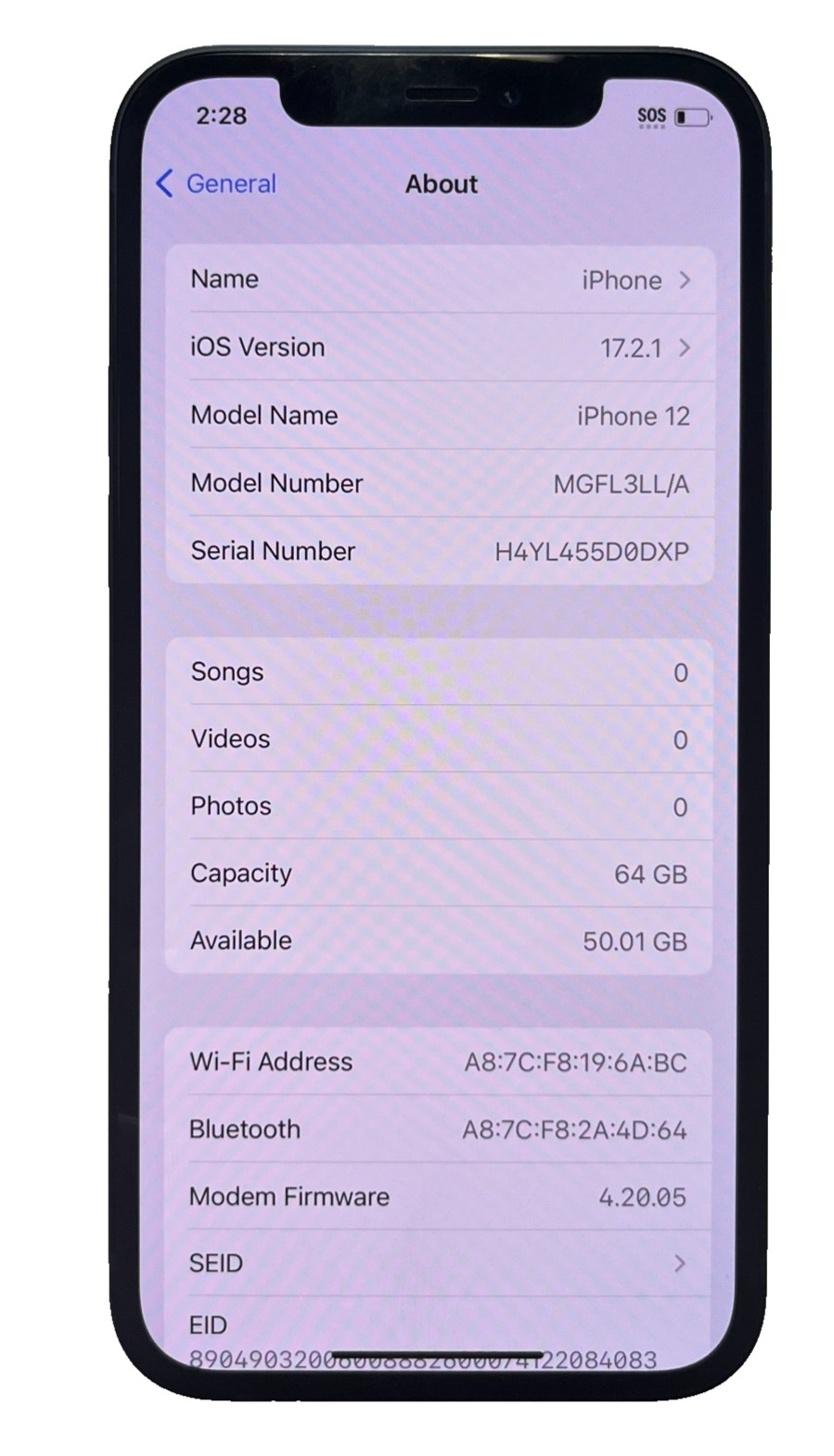 Mint Apple iPhone 12 A2172 (T-Mobile Only) 64GB Blue 100% Battery AS IS