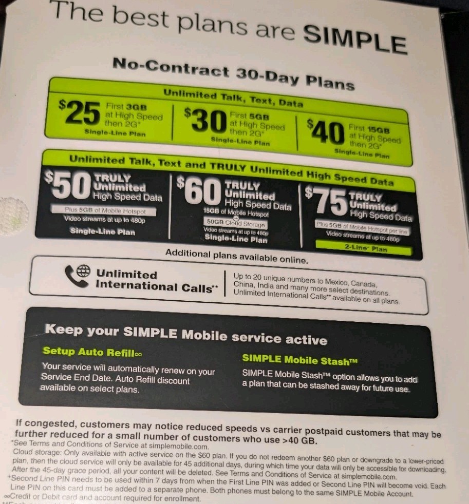 NEW IN BOX SIMPLE MOBILE TRULY UNLIMITED BLU VIEW 2 ANDROID SMART PHONE CELL NEW