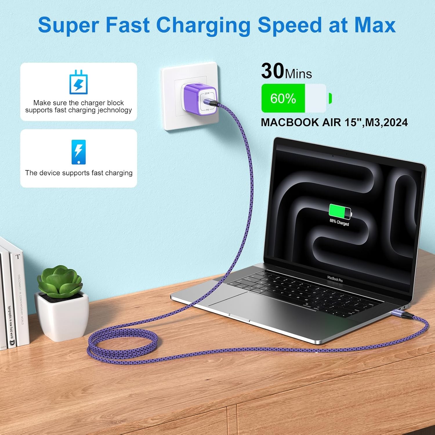 240W USB-C Fast Charger Adapter for Samsung Galaxy S26 Ultra S26 3 ft