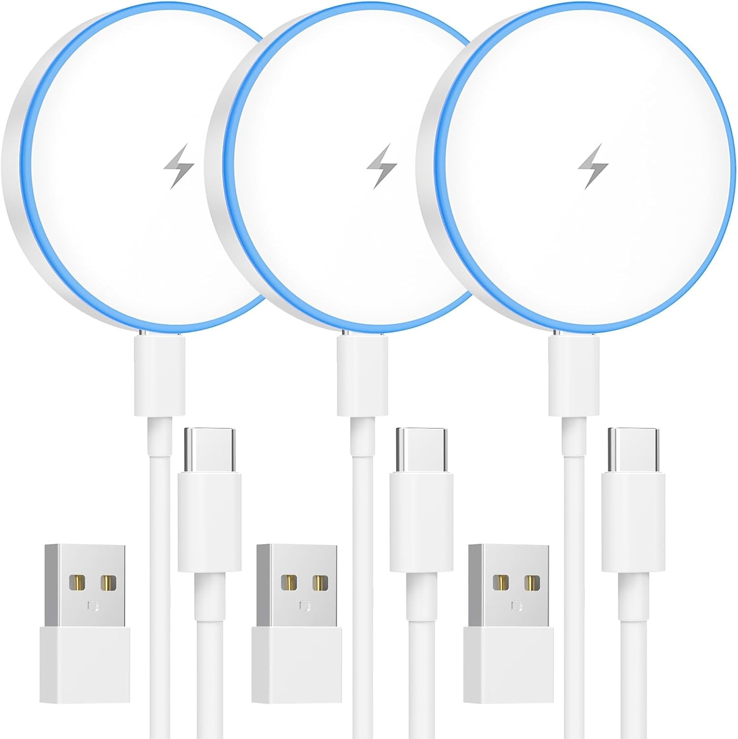 3 Pack 15W Wireless Fast Charging Pad for iPhone 17/16/15/14/13/12 Series