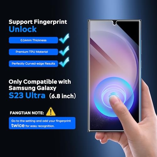 3+3 Pack Replacement TPU Screen Protector For Galaxy S23 Ultra & S22 Ultra 6.8in