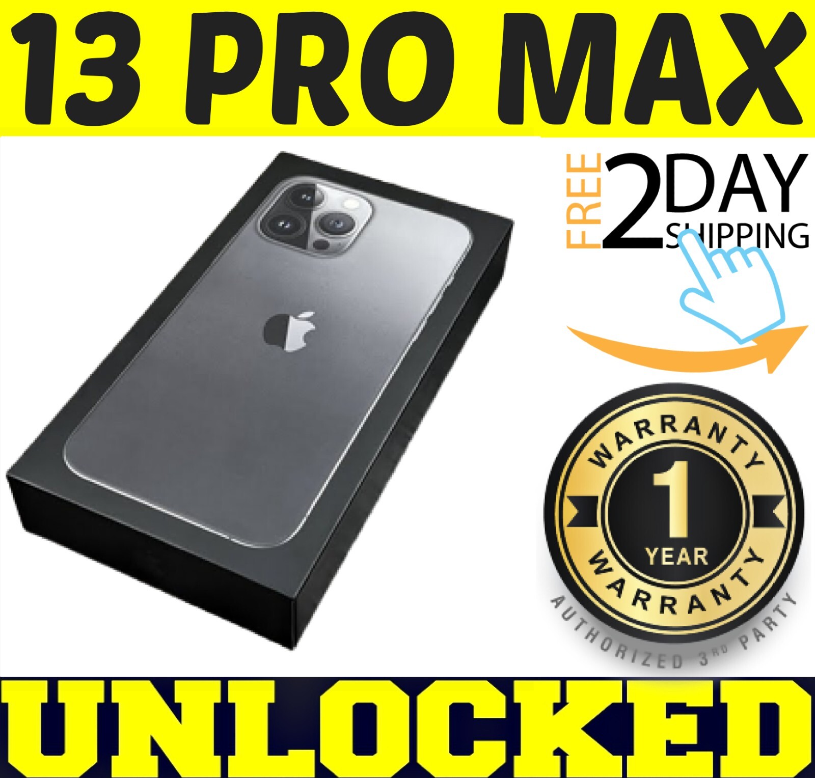 Apple iPhone 13 PRO MAX 128GB 256GB 1TB (UNLOCKED) ✅1 YEAR WARRNTY✅⚫🔴🔵✤SEALED✤