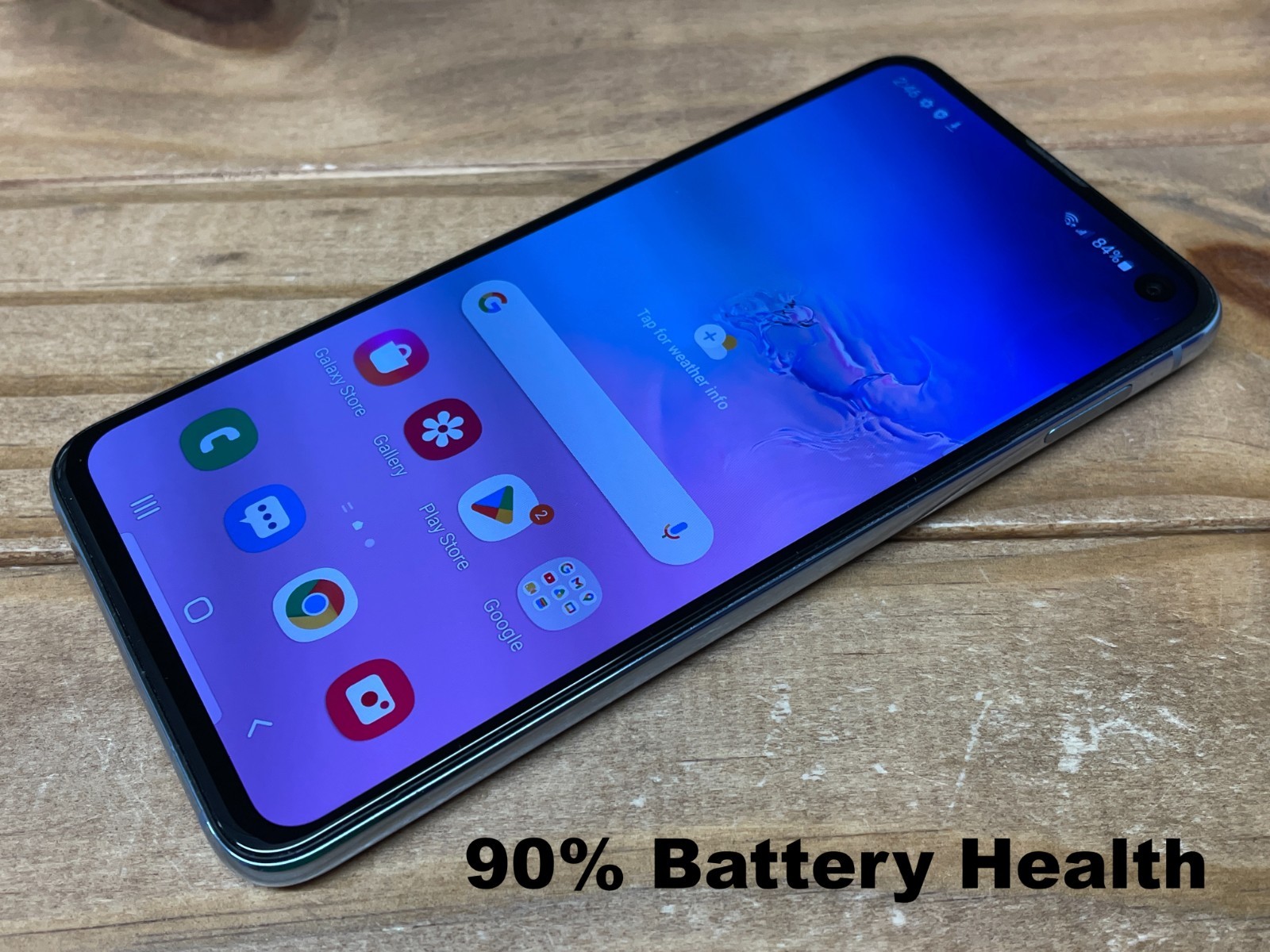Samsung Galaxy S10e – SM-G970U – 128GB – Blue (Unlocked) Good Cond – 90% Bat.