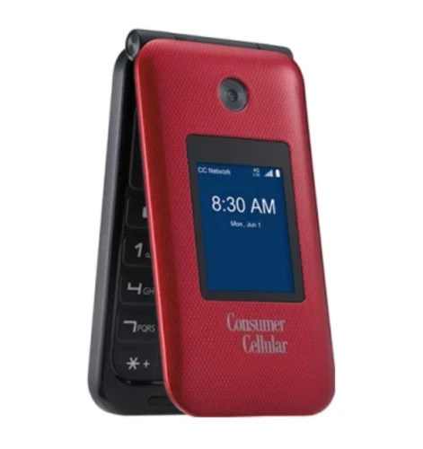 Consumer Cellular Link II Link 2 Z2335CC 8GB Red FlipPhone GSM Unlocked A- Grade