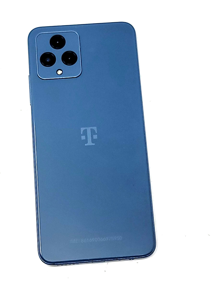 T-Mobile Unlocked REVVL 6 5G – 64GB Smartphone – Blue In Preowned Condition.