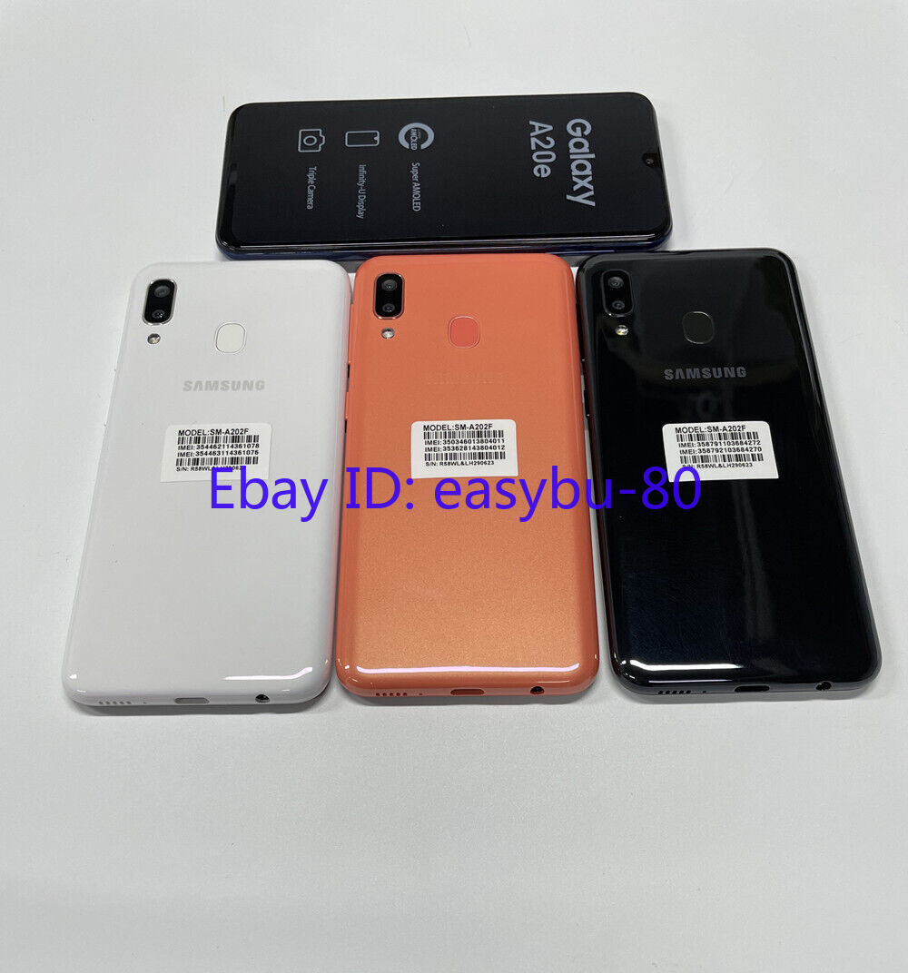 Unlocked Samsung Galaxy A20e A202F/DS 32GB+3GB Dual SIM Multicolor New Sealed