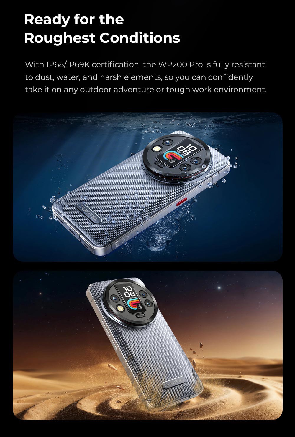 Oukitel WP200 Pro 5G Modular Rugged Smartphone 72GB+1TB 108MP 6.7″ 8800mAh NFC