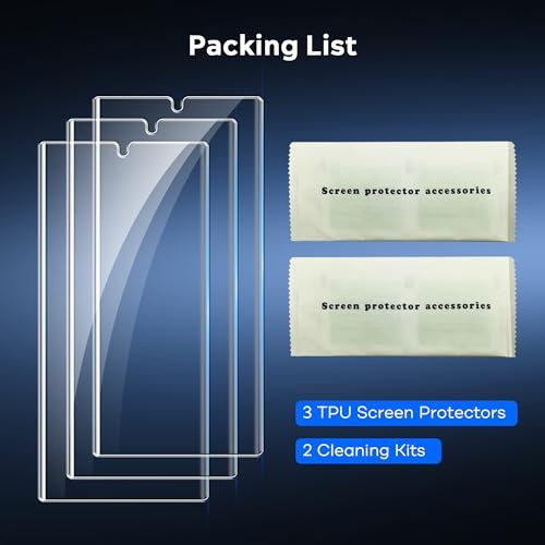 3+3 Pack Replacement TPU Screen Protector For Galaxy S23 Ultra & S22 Ultra 6.8in