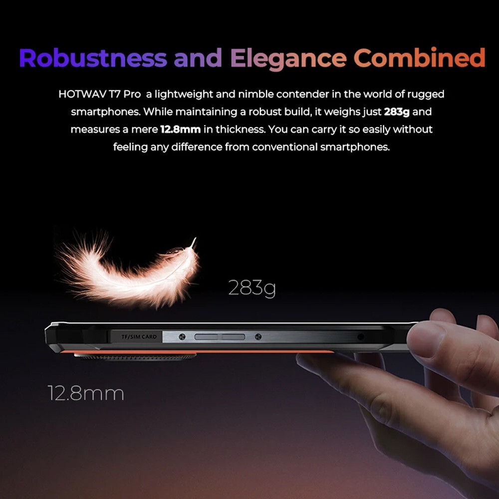 HOTWAV T7 Rugged Smartphone 8GB+128GB 6280mAh Android 13 Dual 4G Unlocked Phone