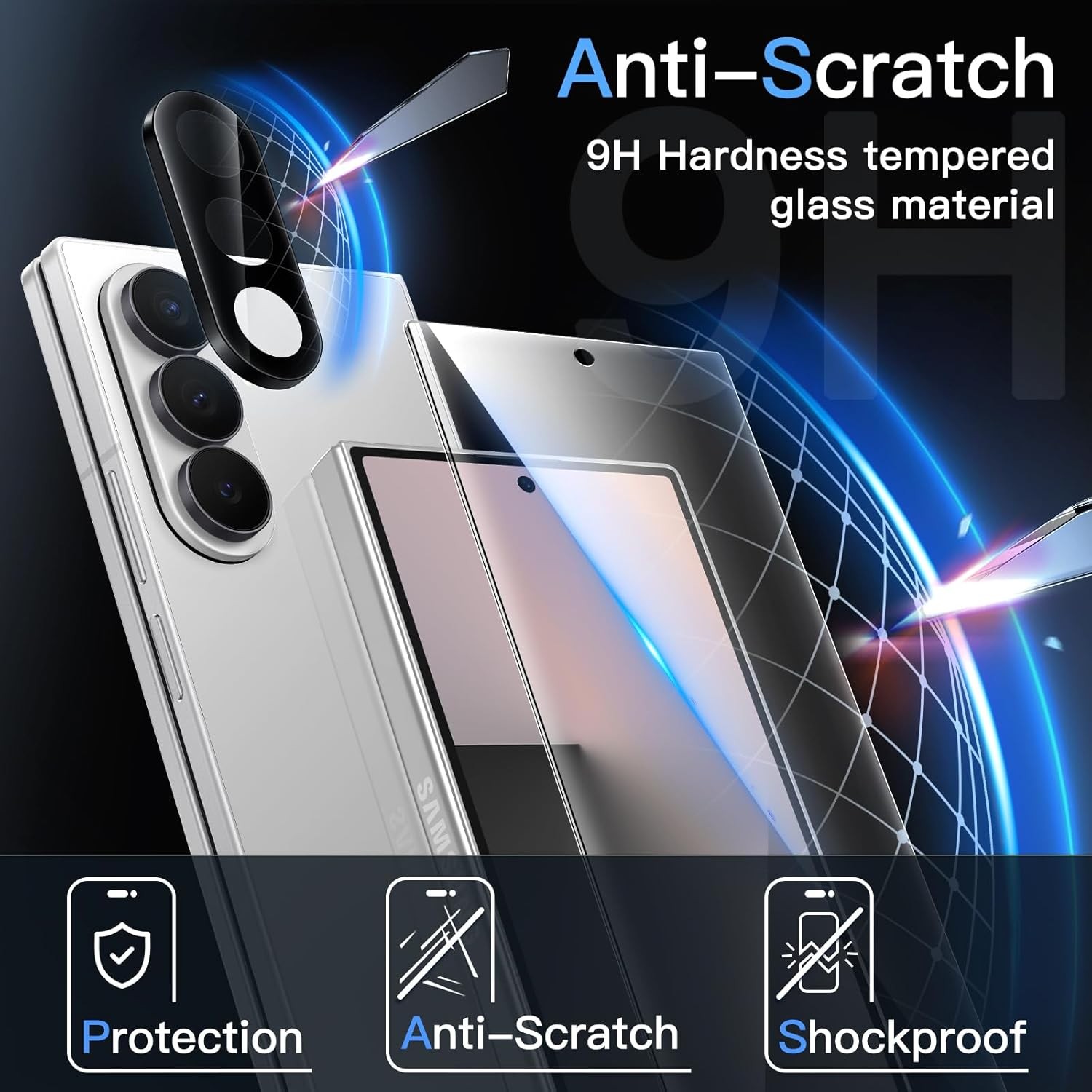 2-Pack Front Screen Protector & Camera Lens Protector for Samsung Galaxy Z Fold