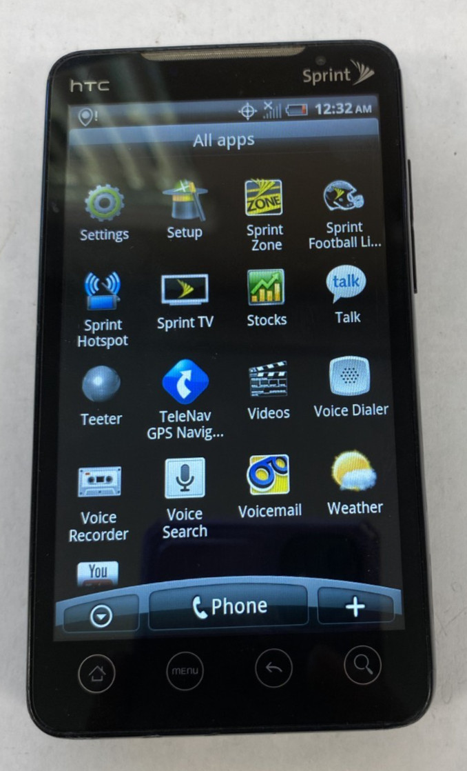 HTC EVO 4G Sprint PCS BLACK Google Android Smartphone Bluetooth 0504-07T