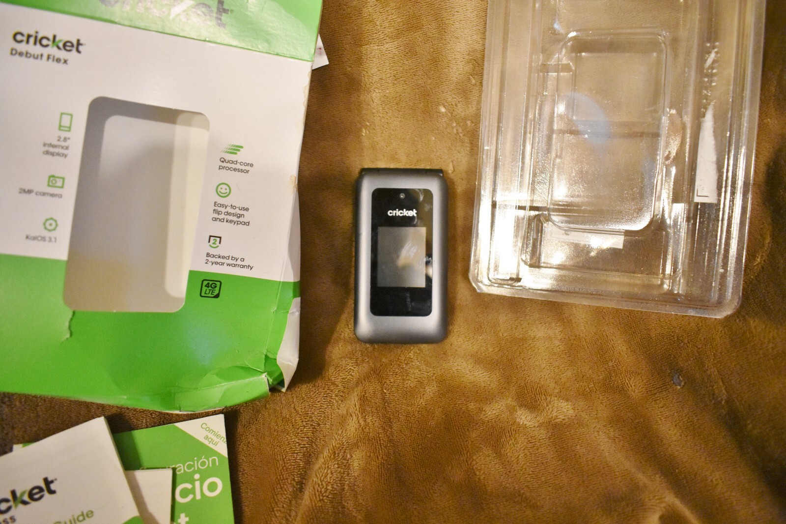 Cricket Debut Flex Prepaid Cricket Wireless Cell Phone Open Box 60. Prepaid Card