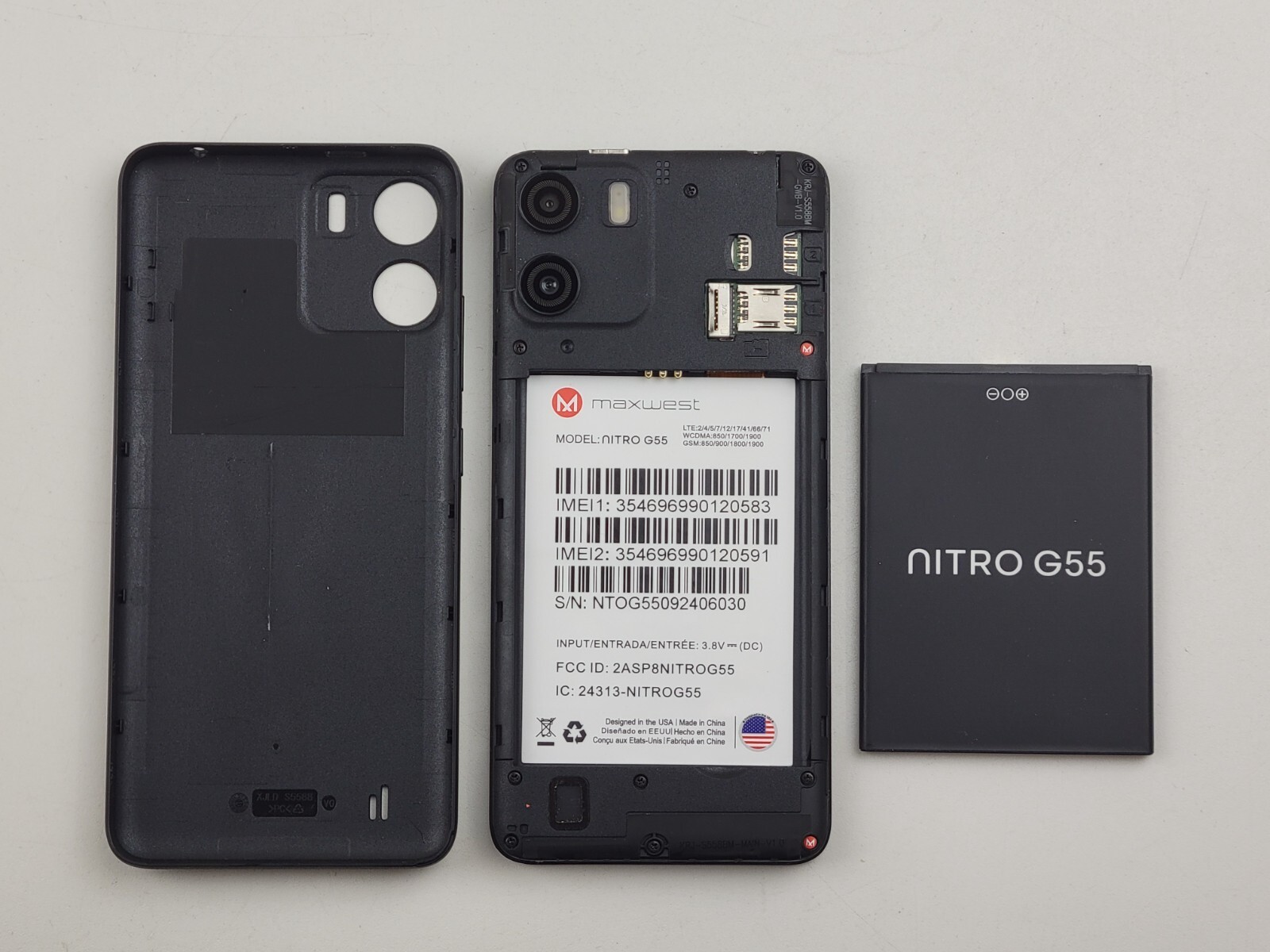 (USED) Maxwest Nitro G55 – 16GB – Black – (GSM Unlocked) Dual SIM Smartphone