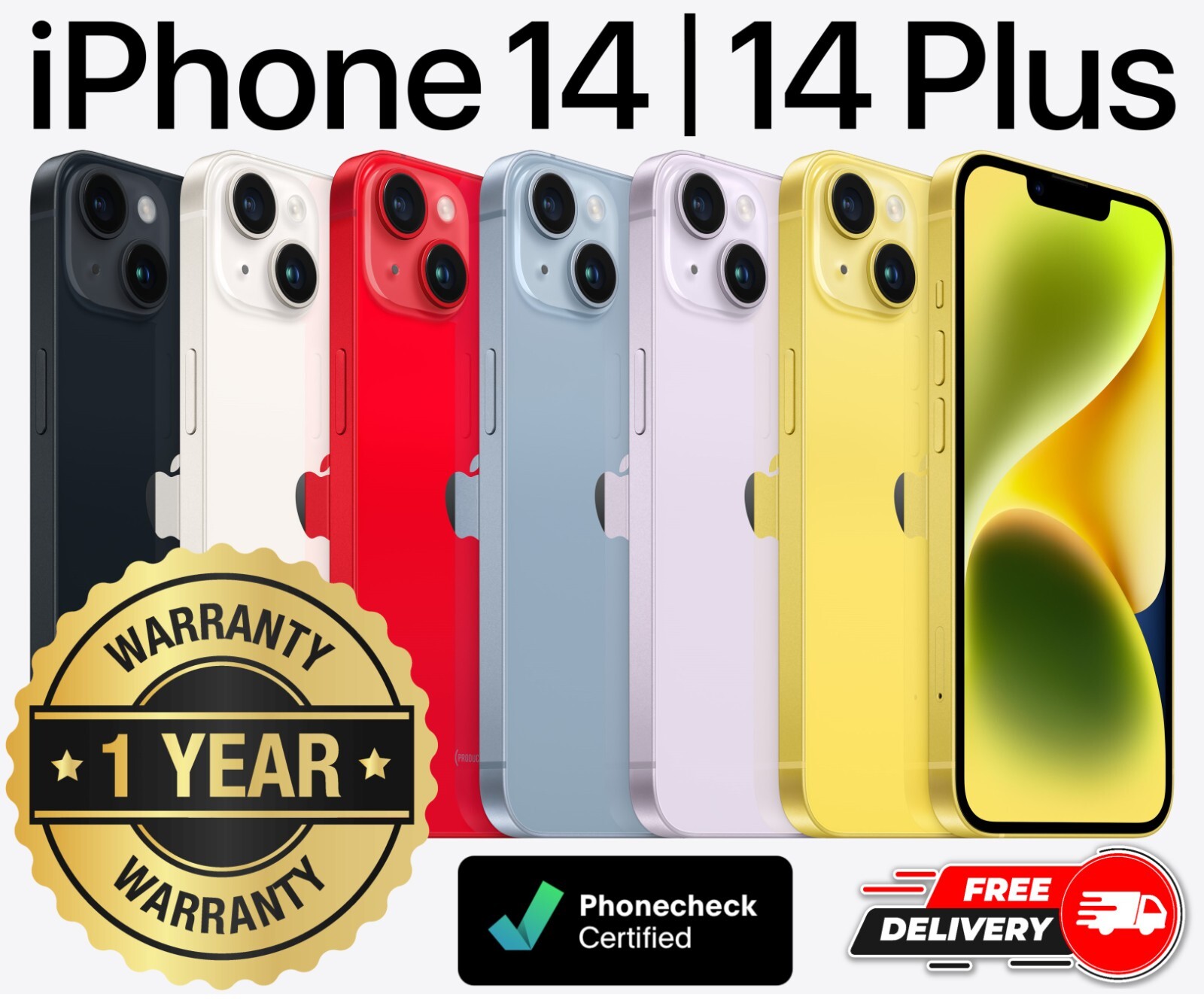 Apple iPhone 14 | 14 Plus – 128GB 256GB 512GB – Unlocked AT&T T-Mobile Verizon