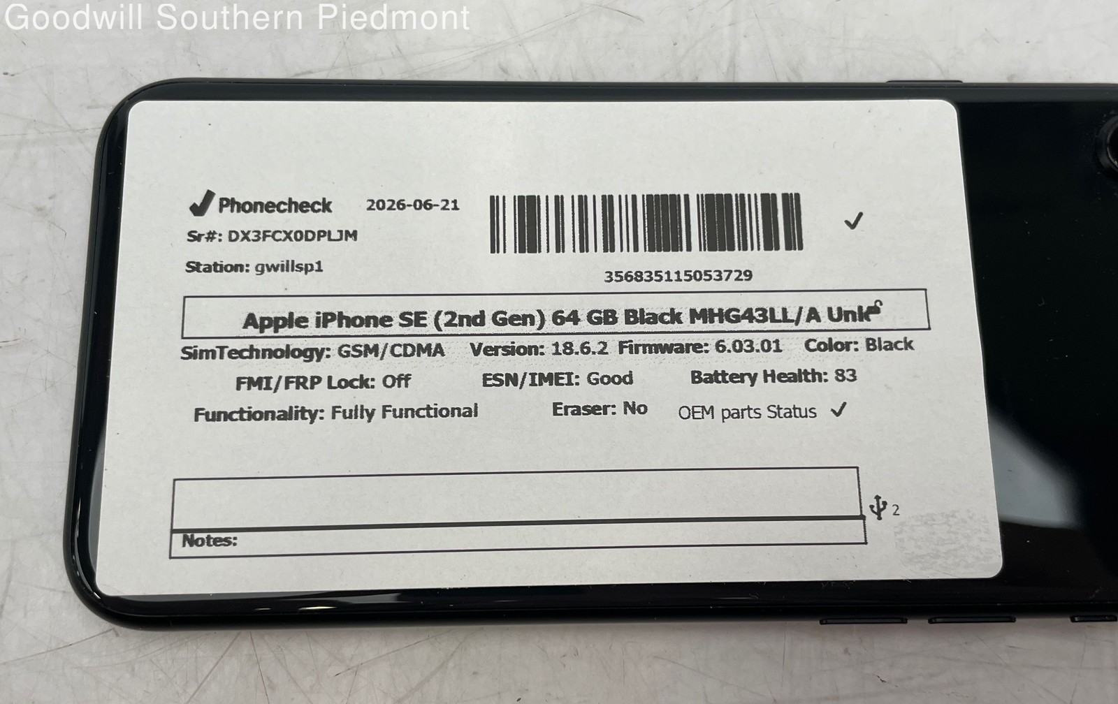 Apple iPhone SE (2nd Gen) MHG43LL/A 64GB Black Unlocked Smartphone – Tested