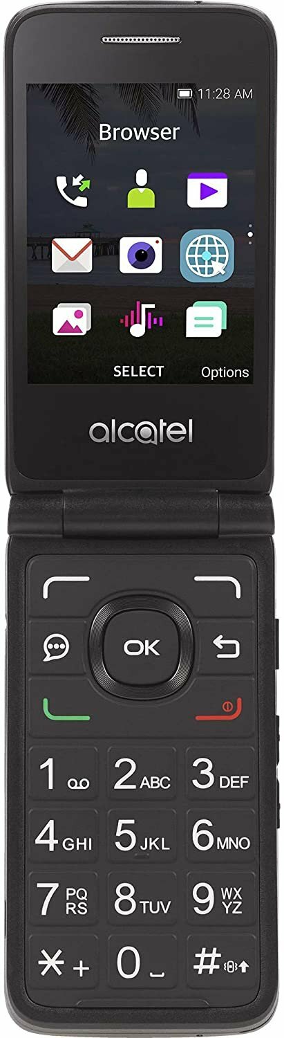 Total Wireless Alcatel MyFlip 4G Prepaid Flip Phone (Locked) – Black – 4GB -…