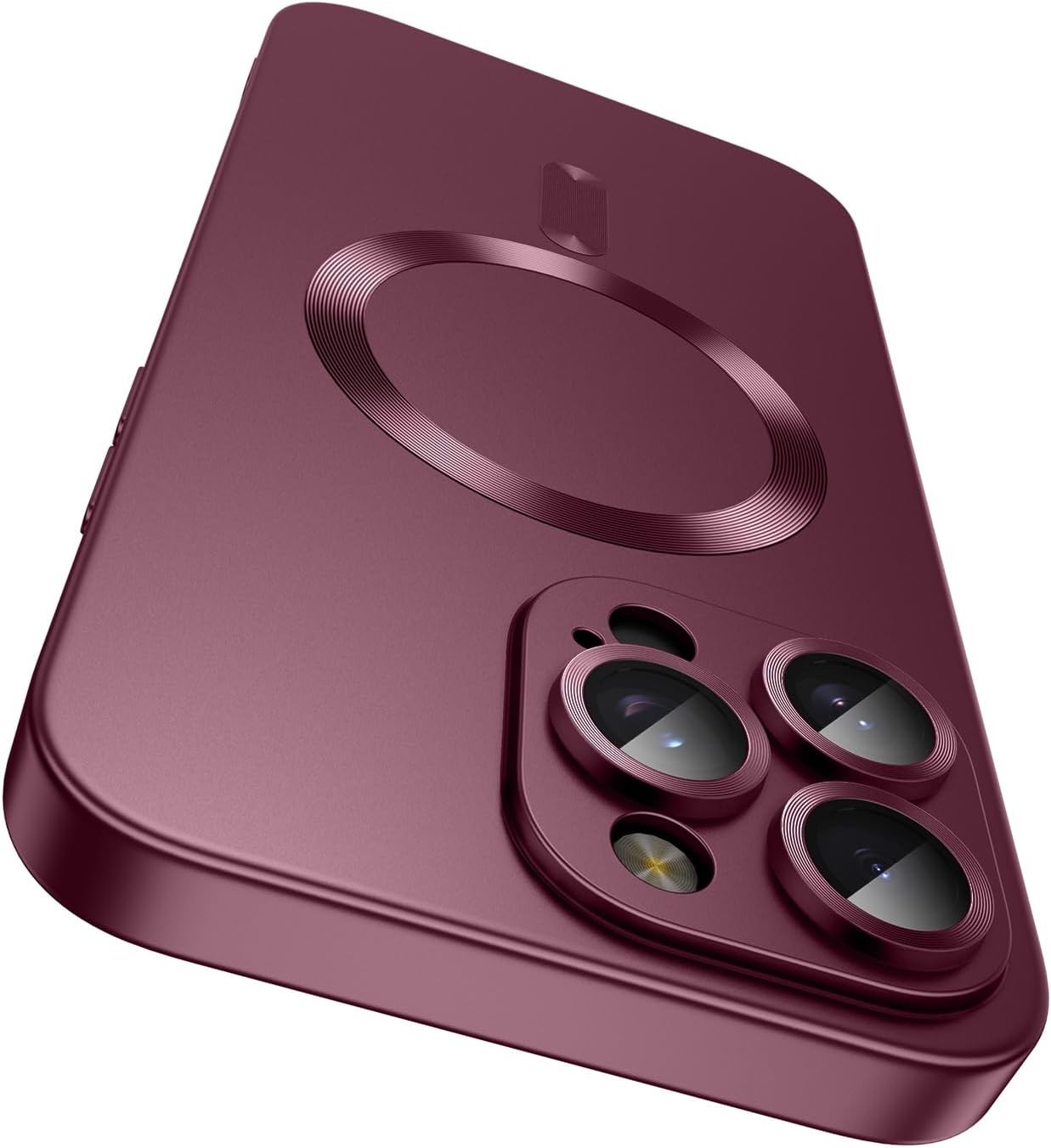 Magnetic for iPhone 16 Pro Case Slim Soft Silicone Bumper Shockproof Burgundy