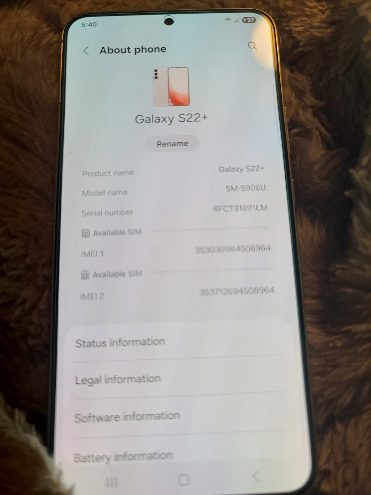 Samsung Galaxy S22+ Plus 5G- 256GB S906U – Unlocked – Mint Condition Gold Pink.