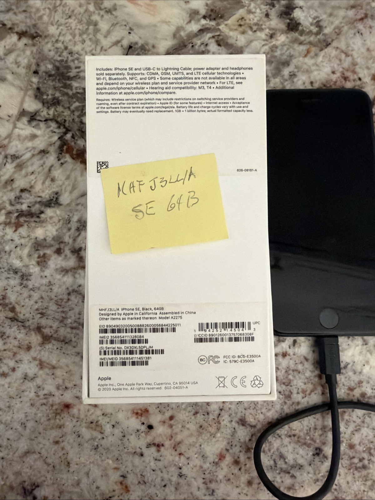 Apple iPhone SE 64GB Red iOS Smartphone Charge Cord – used