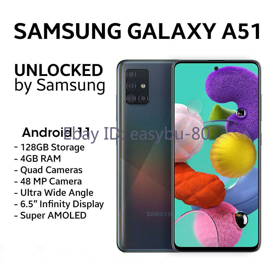 Samsung Galaxy A51 SM-A515U A515F/DS 128GB 4GB 4000mAh Unopened Multicolor