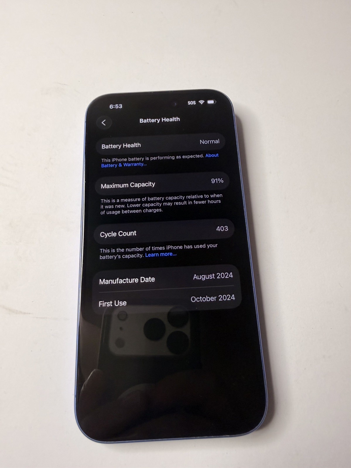 Apple iPhone 16 256GB Blue iOS Bar Smartphone 12MP Camera iPhone