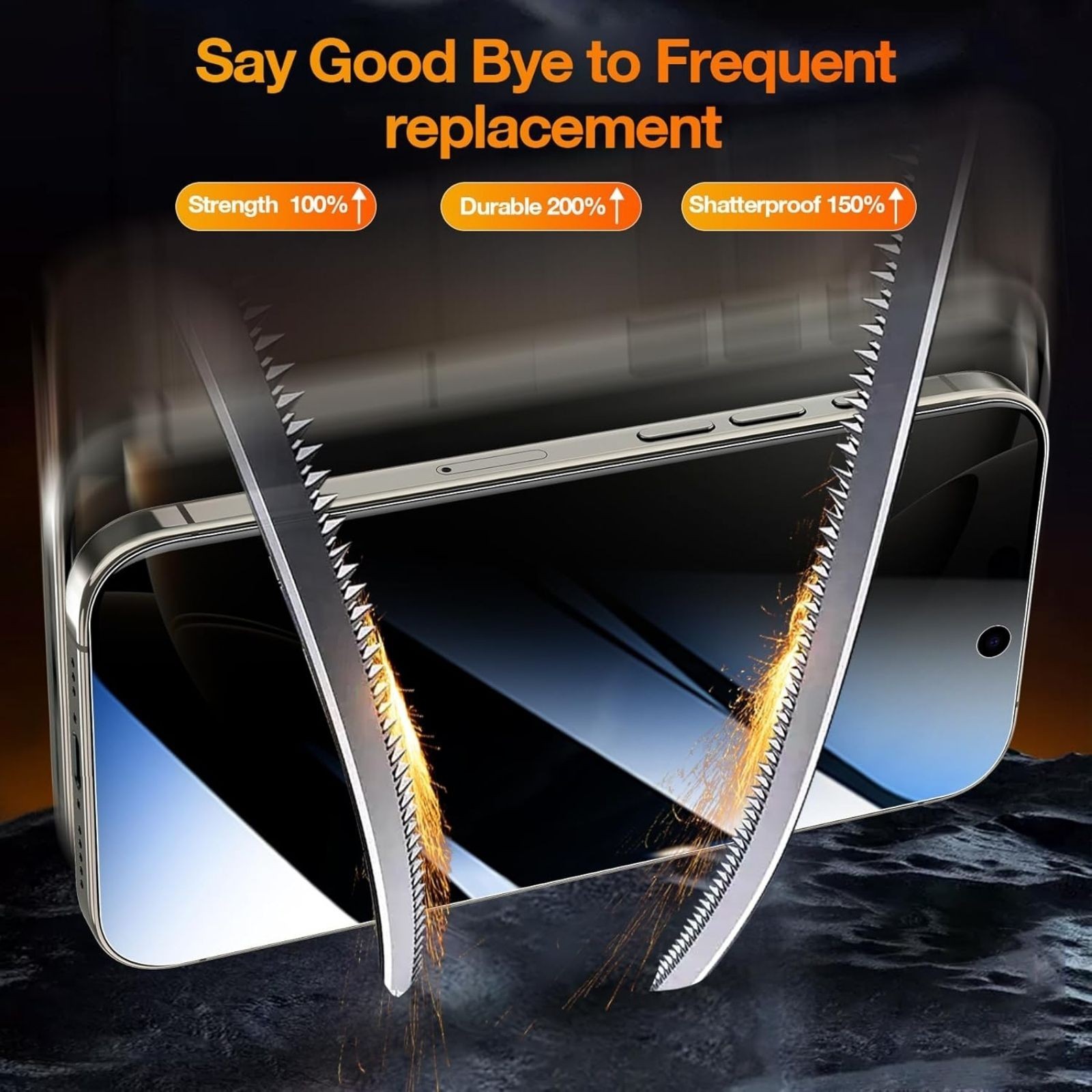 2 Pack Privacy Screen Protector for iPhone 16 Pro Anti Spy Privacy Screen 6.3 In