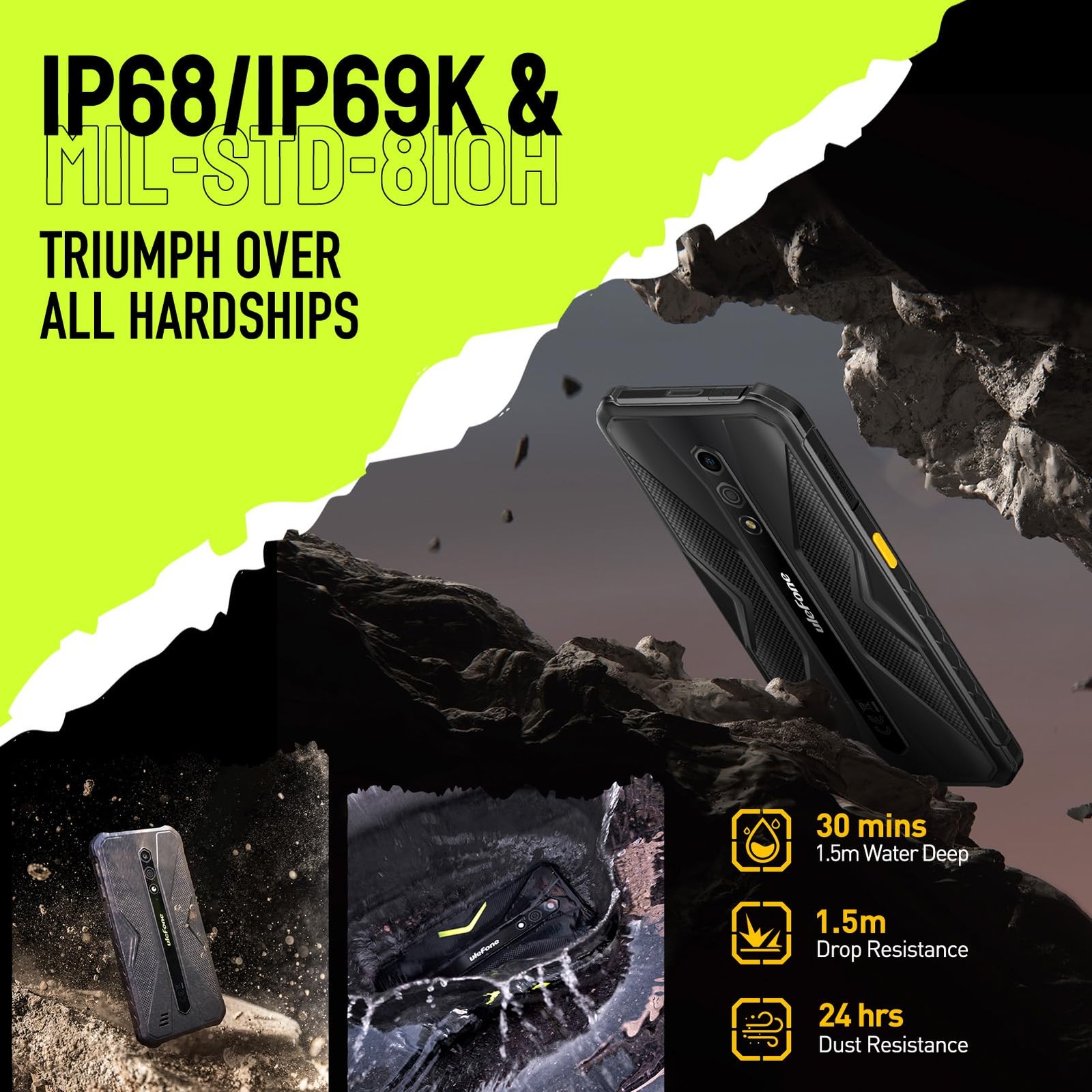 Armor X12 Rugged Phones Unlocked, 5.45 inch Screen, Android 13, 6GB + 32GB, 1…