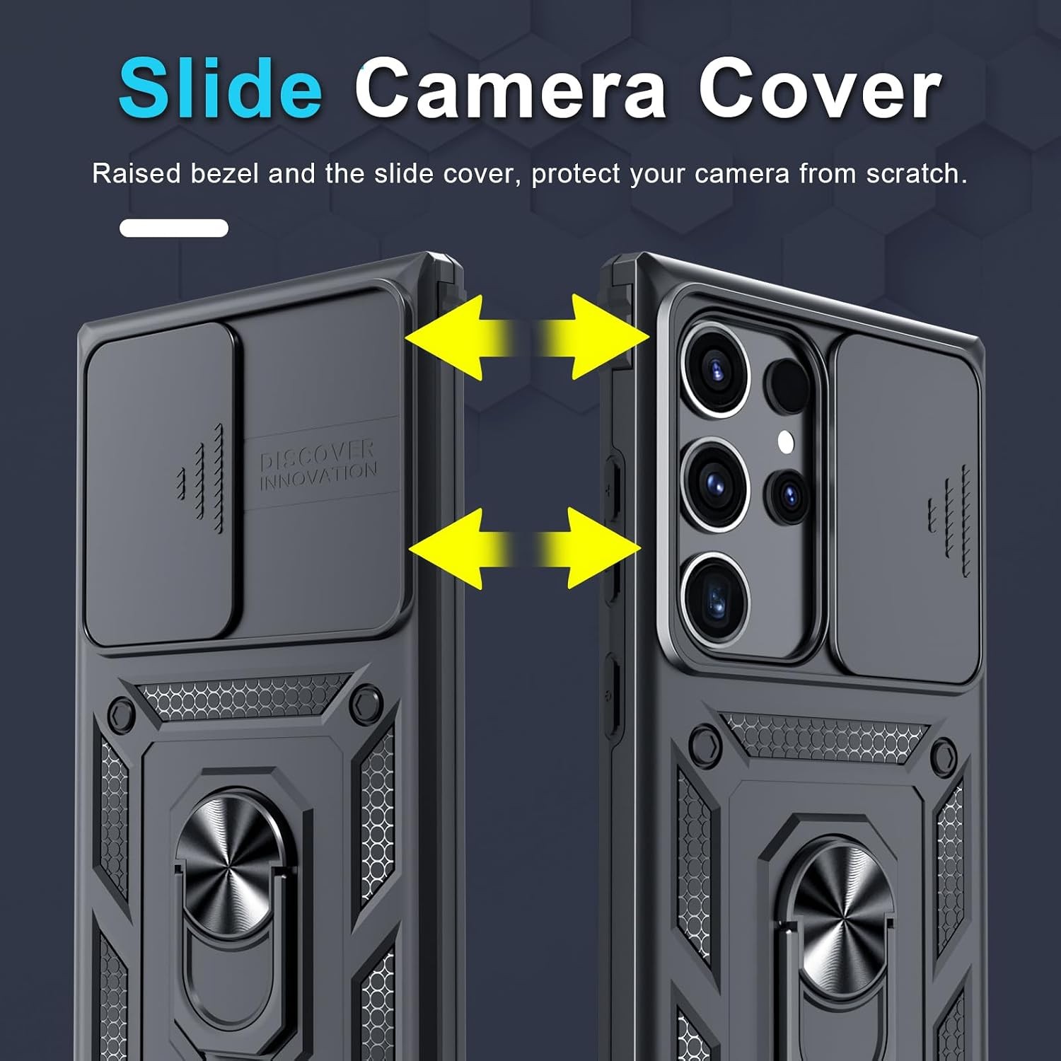 Samsung Galaxy S25 Ultra Case Built in Slide Camera Lens Cover + Screen Protecto