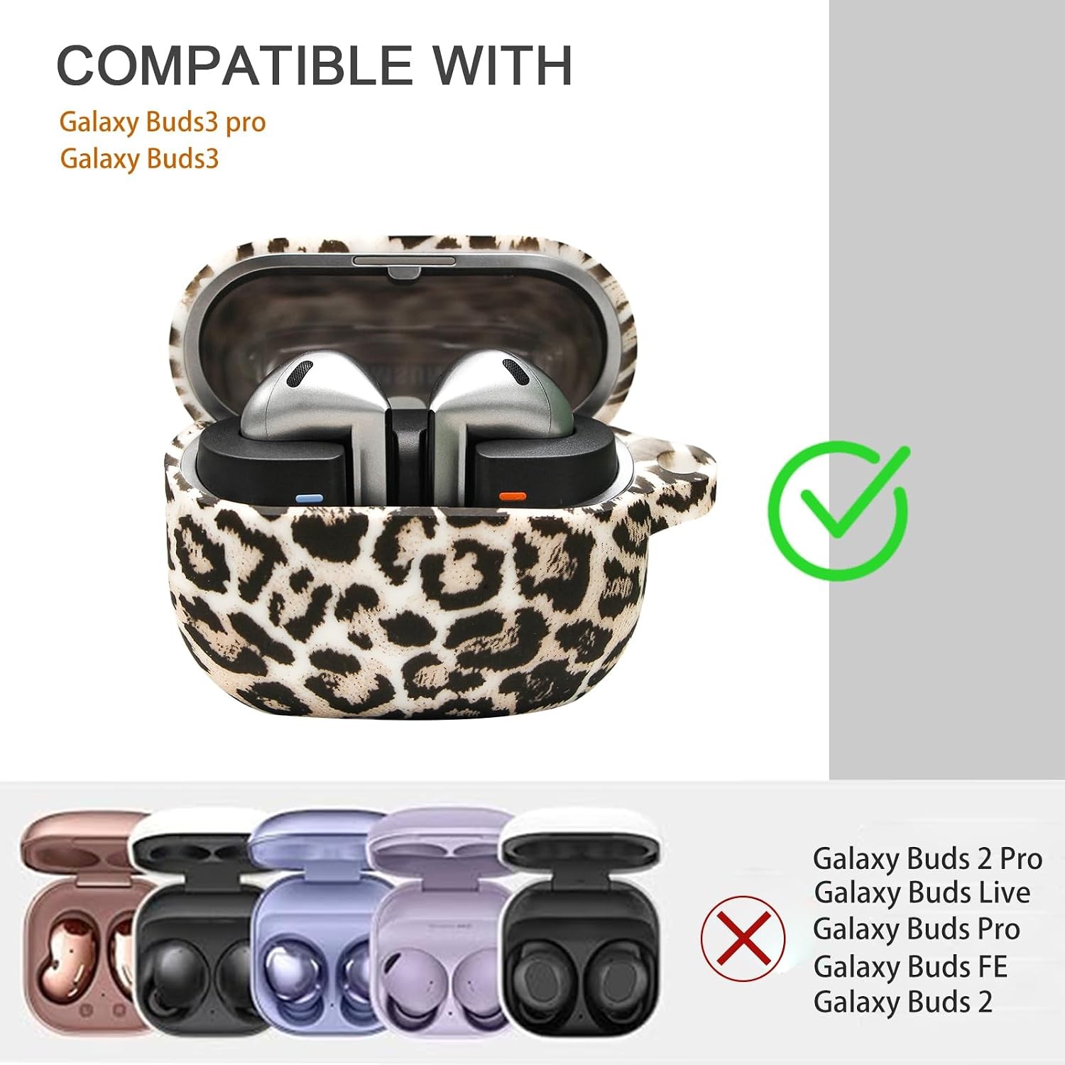 Cute Wireless Charging Silicone Protective Case for Samsung Galaxy Buds 3 & 3 Pr